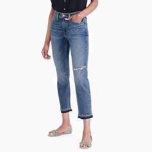 NWT J Crew Slim Boyfriend Distressed Ankle Jeans